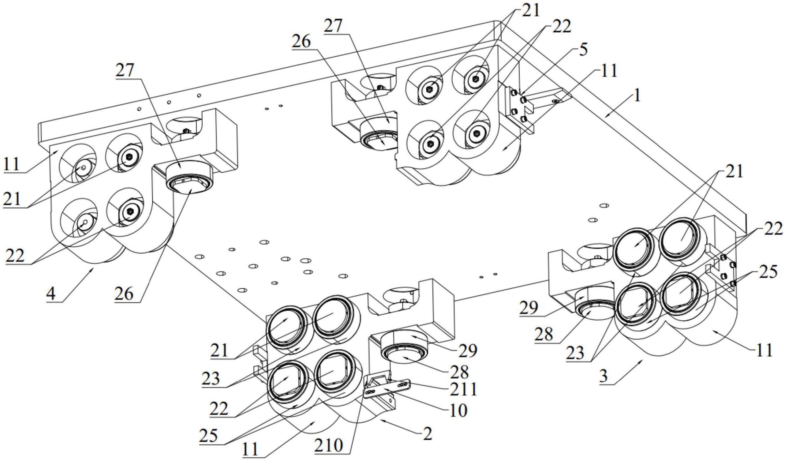 一种机器人第七轴双排轮滚轮组件的制作方法