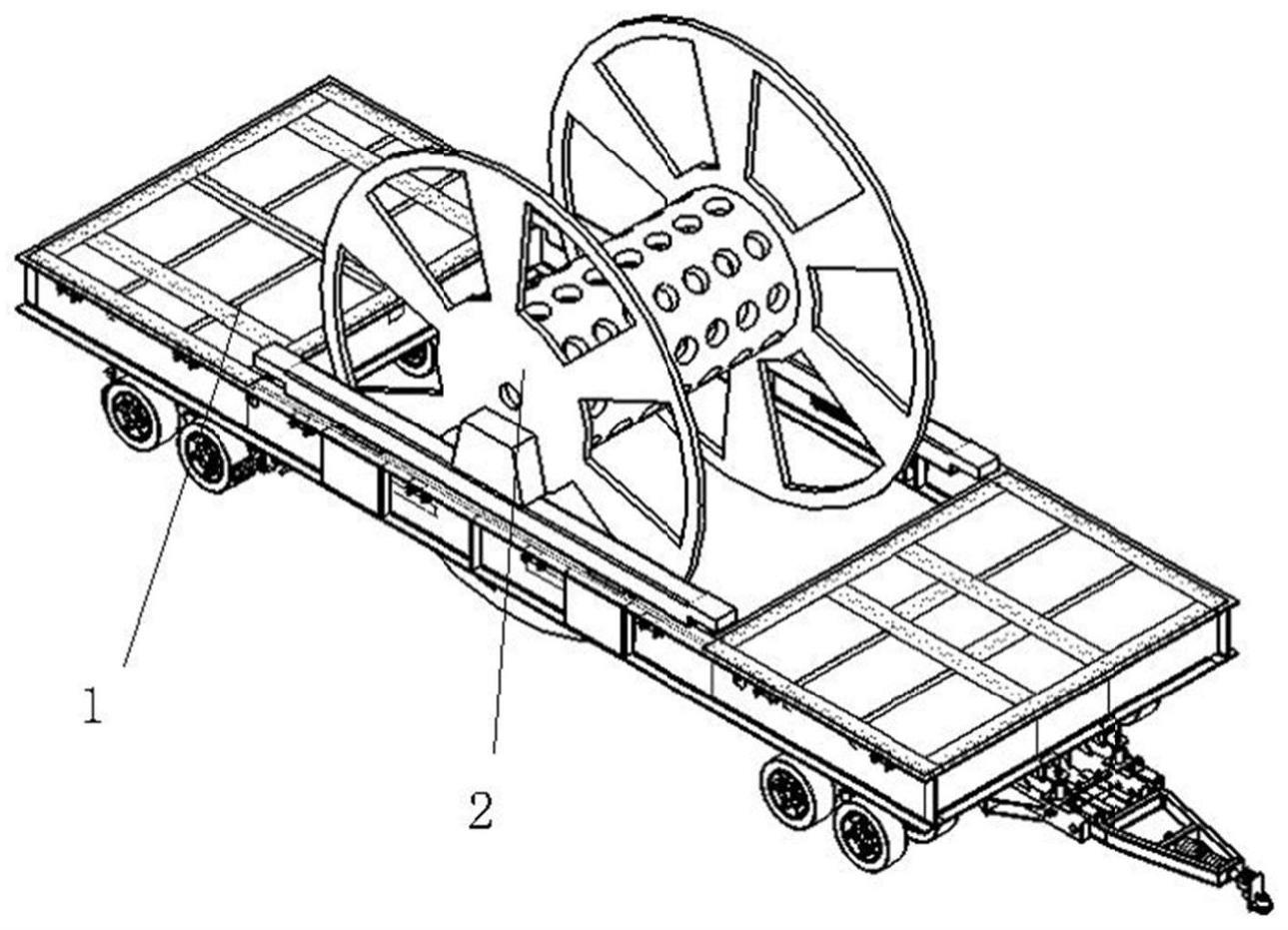 一种石油钻井设备滚筒工作用拖车的制作方法