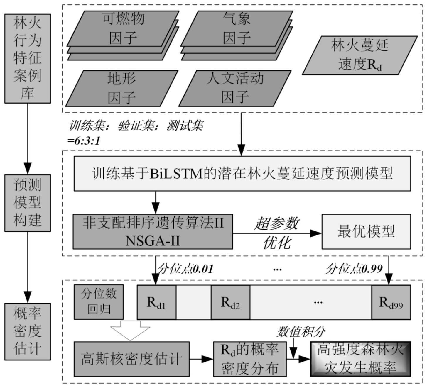 一种结合BiLSTM与核密度估计的高强度森林火灾发生概率计算方法