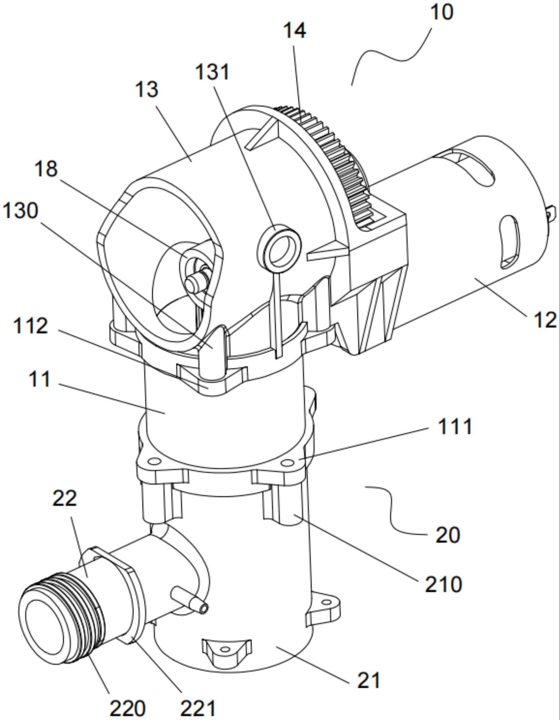 一种充气泵的气泵电机与高压泵的连接结构的制作方法