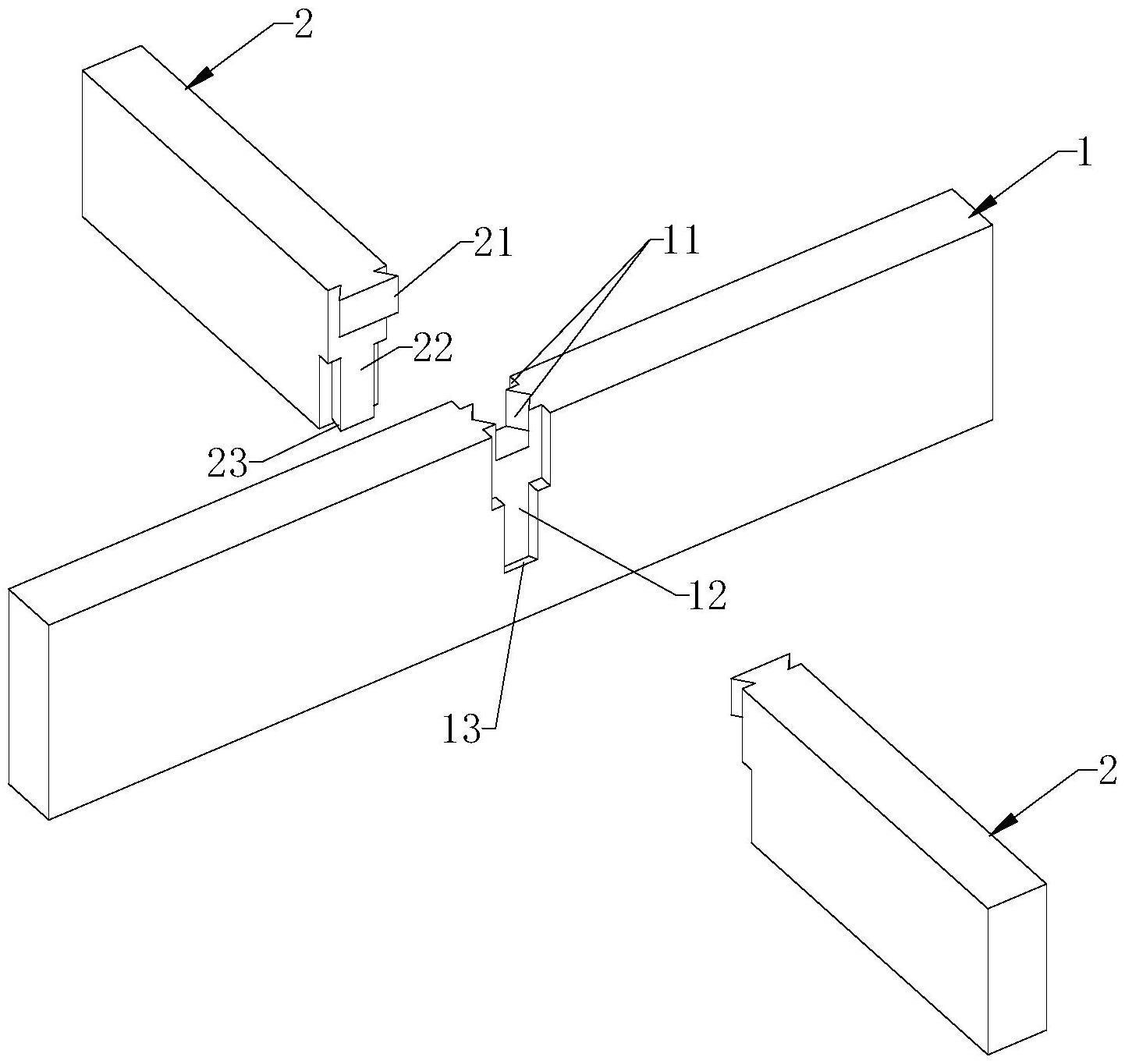 一种装配式主次木梁顶平齐连接的榫卯节点的制作方法