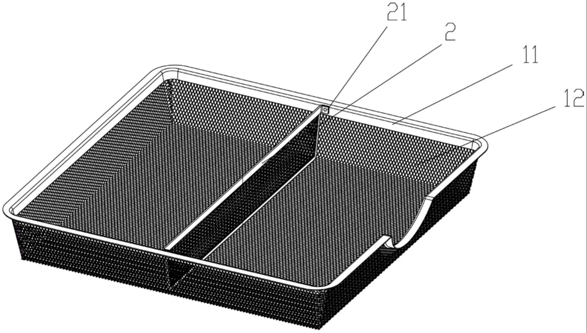 分隔位置可调的筛网篮及置物架的制作方法