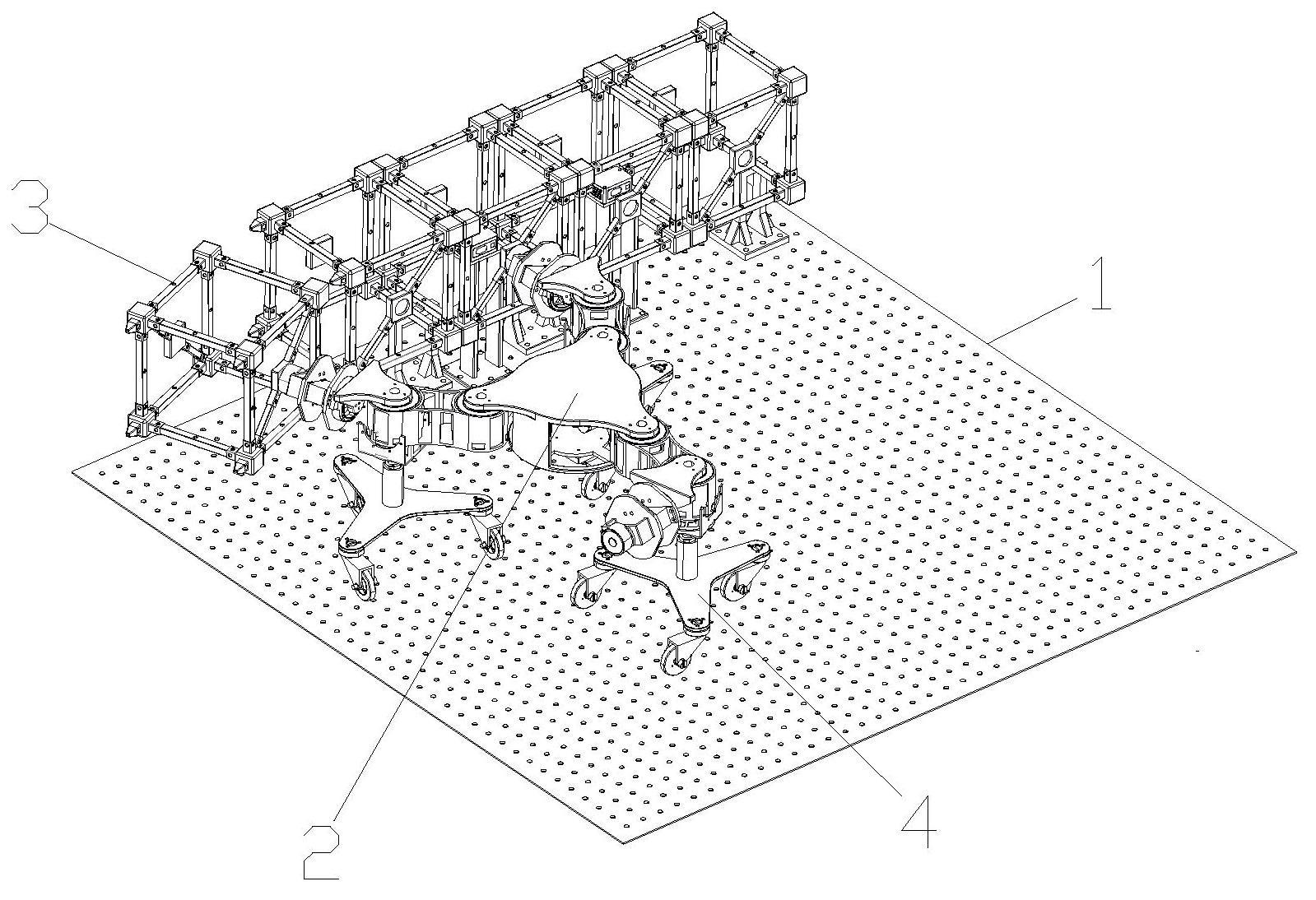 一种三足空间机器人组装地面模拟实验系统