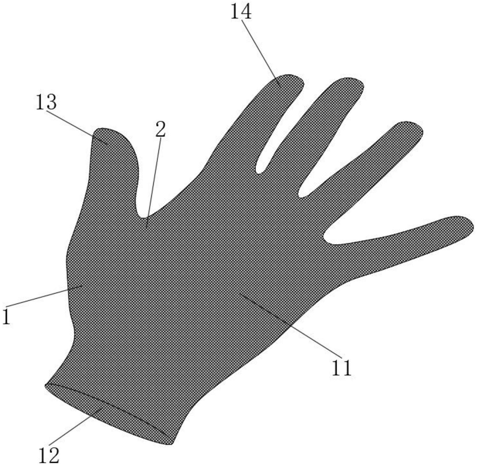 一种具有虎口防滑加强功能的手套的制作方法