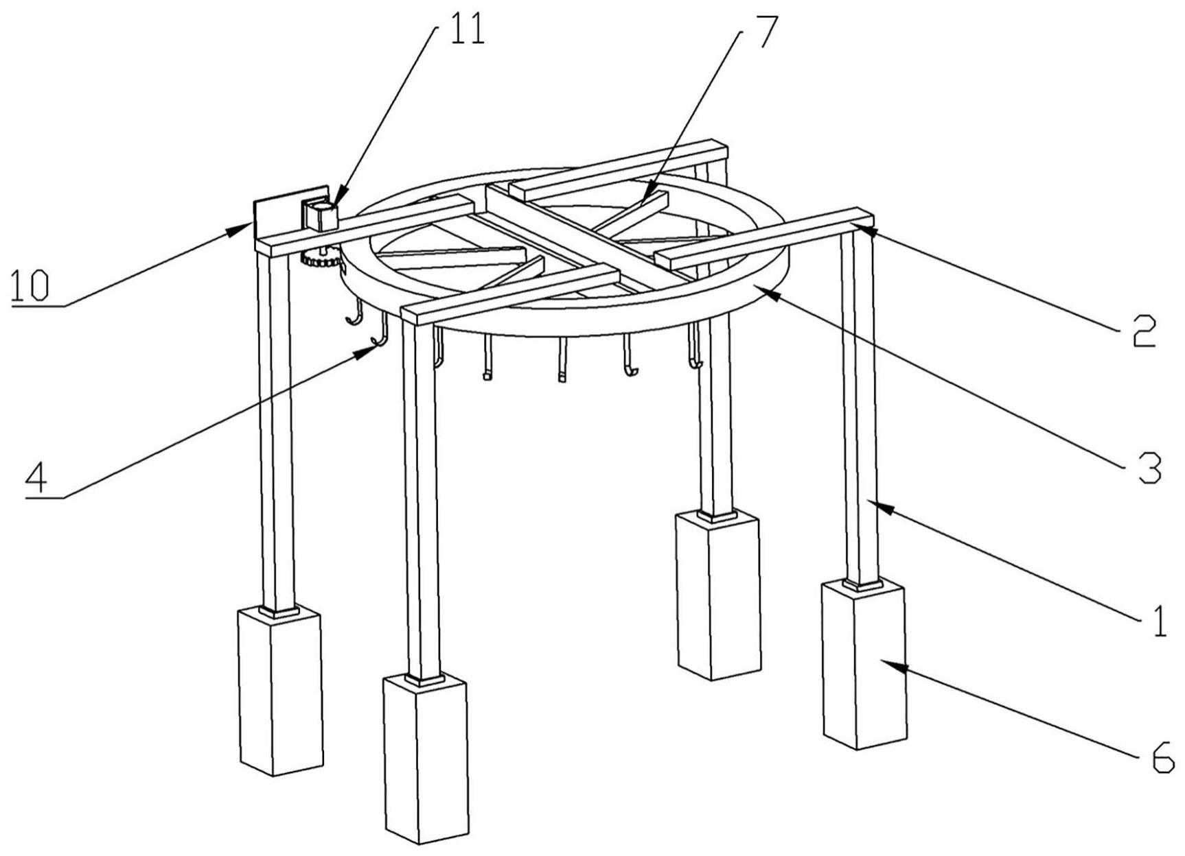 应用于建筑爬架防护网喷漆加工的悬挂装置的制作方法
