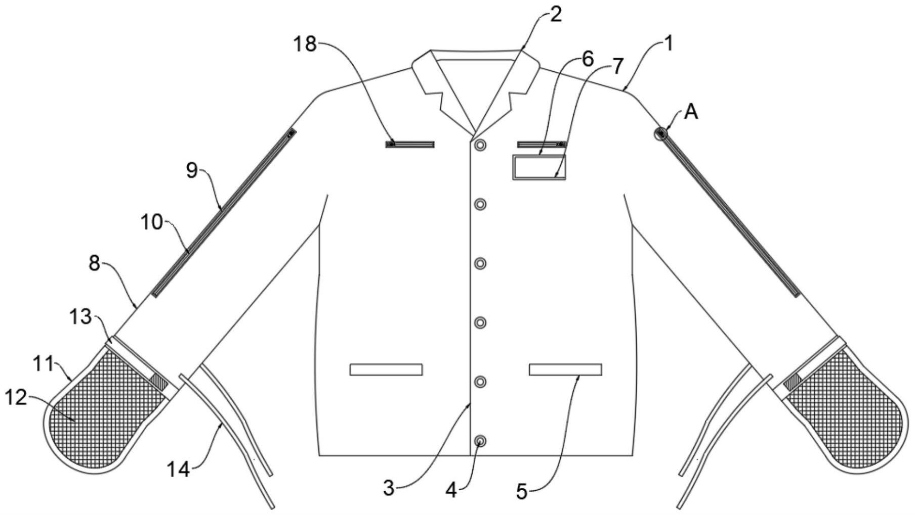 一种衣袖具有开口结构的防拔管病服