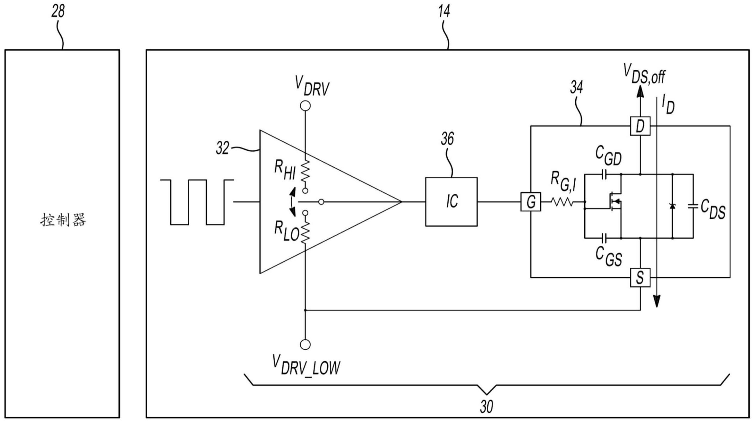 基于射频干扰的栅极驱动电阻的控制的制作方法