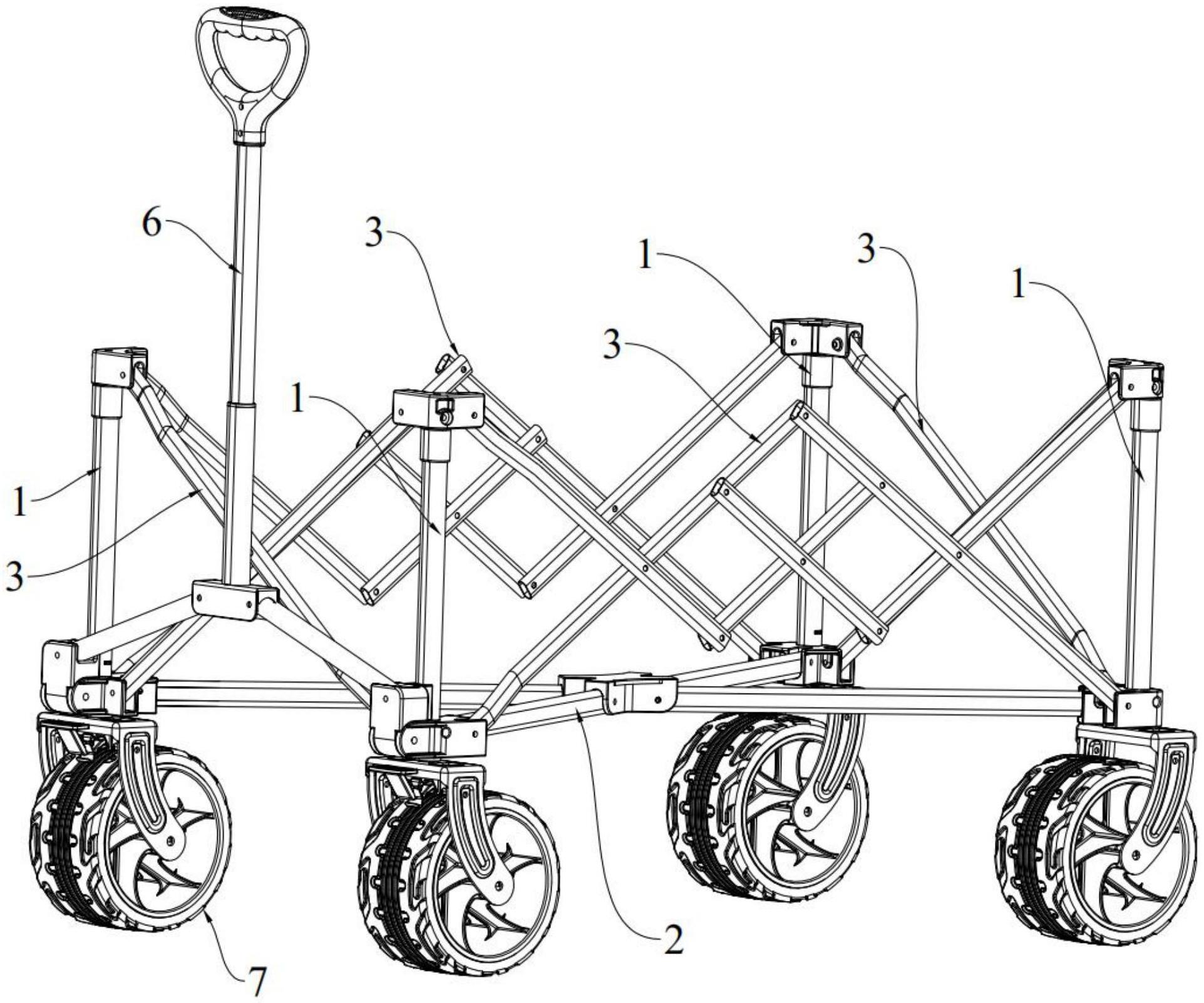 一种折叠拖车框架及拖车的制作方法