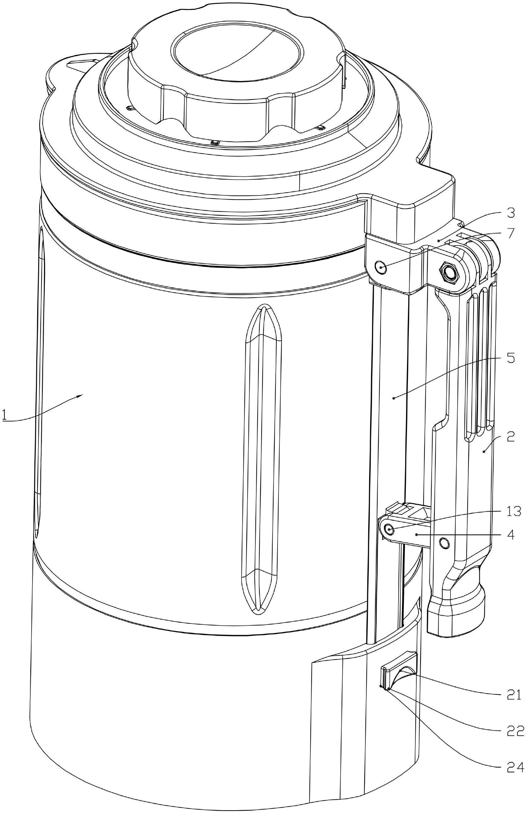 一种具有折叠手柄的静音式破壁料理机的制作方法