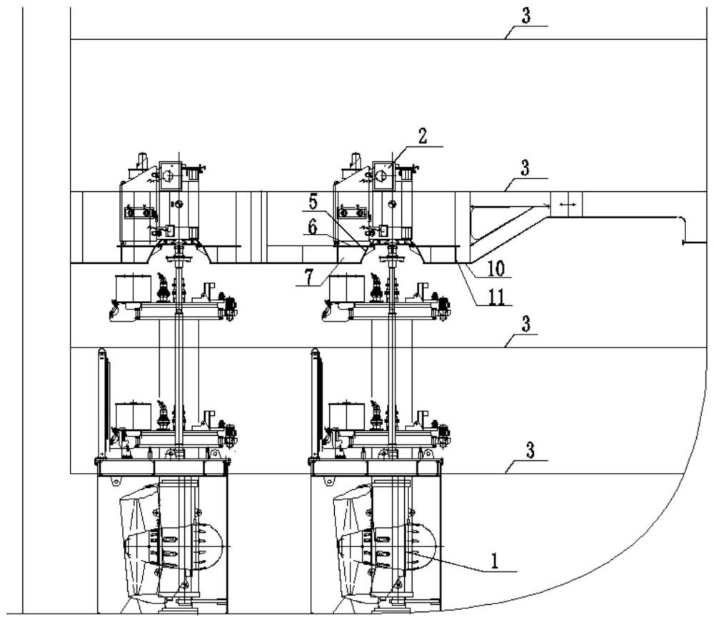一种全回转推进器电机悬挂式支撑结构的制作方法