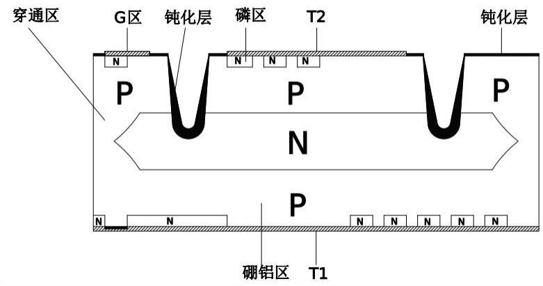 一种门极和阳极共面的双向可控硅芯片及其制造方法与流程