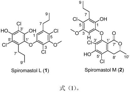 两个二苯醚化合物及其制备方法和在制备抗菌药物中的应用