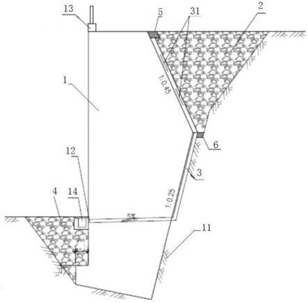 折背式挡墙墙背回填施工结构的制作方法