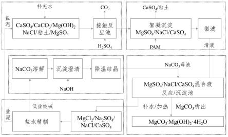 一种纯碱工业联合制备电池级碳酸钠和碱式碳酸镁的方法与流程