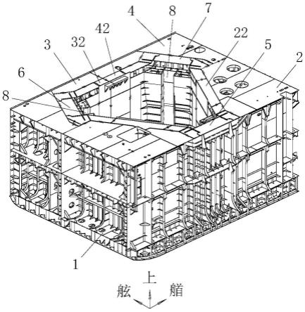 一种大型自升式风电平台围井区域分段结构的制作方法