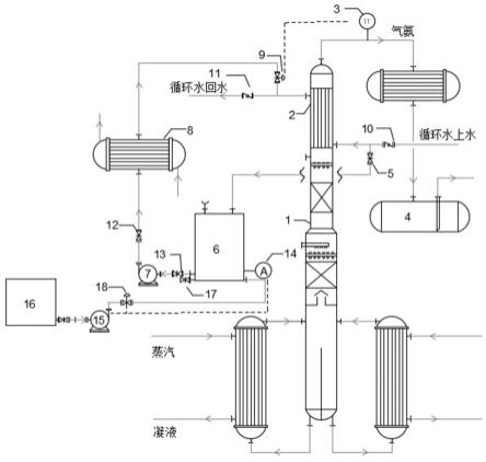 一种氨精馏塔内置冷凝器在线清洗装置的制作方法