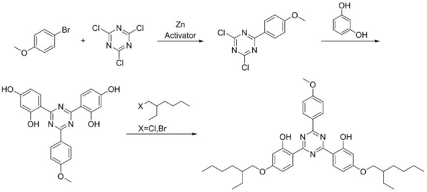 一种双-乙基己氧苯酚甲氧苯基三嗪的制备方法与流程