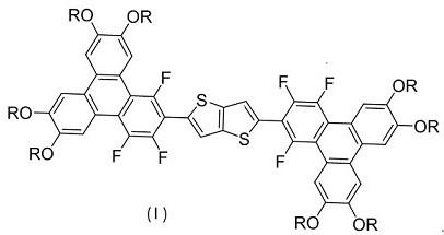 噻吩并噻吩桥联的含氟苯并菲盘状液晶半导体的合成