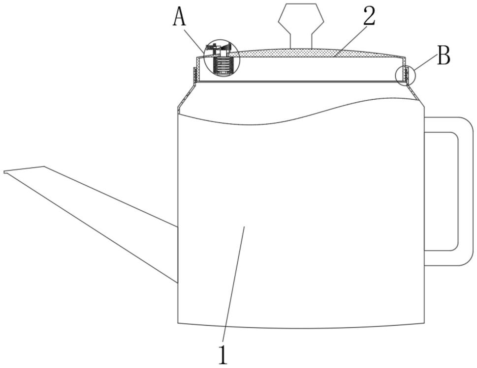 一种防水蒸汽外溢的电热水壶壶盖结构的制作方法