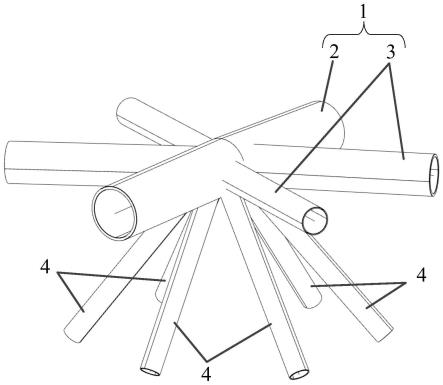 一种复杂管桁架的节点连接结构及管桁架系统的制作方法