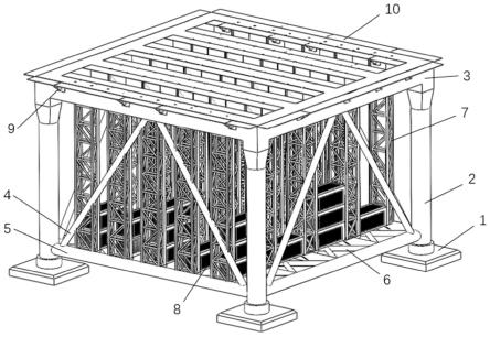 带有可折叠甲板的坐底式养殖网箱的制作方法