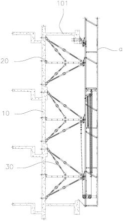 一种高层大间距阳台住宅的双层斜拉爬架支撑结构的制作方法
