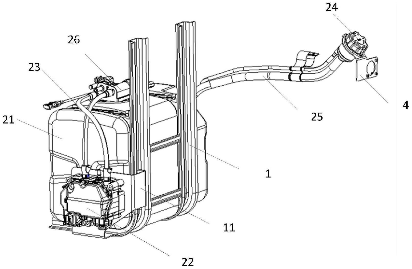 一种尿素壶布置结构、车辆底盘及牵引车的制作方法