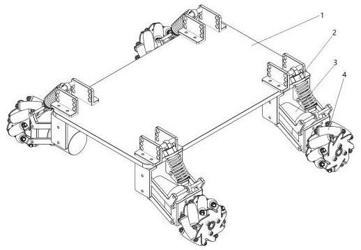 一种带有减震悬架功能的麦克纳姆轮底盘