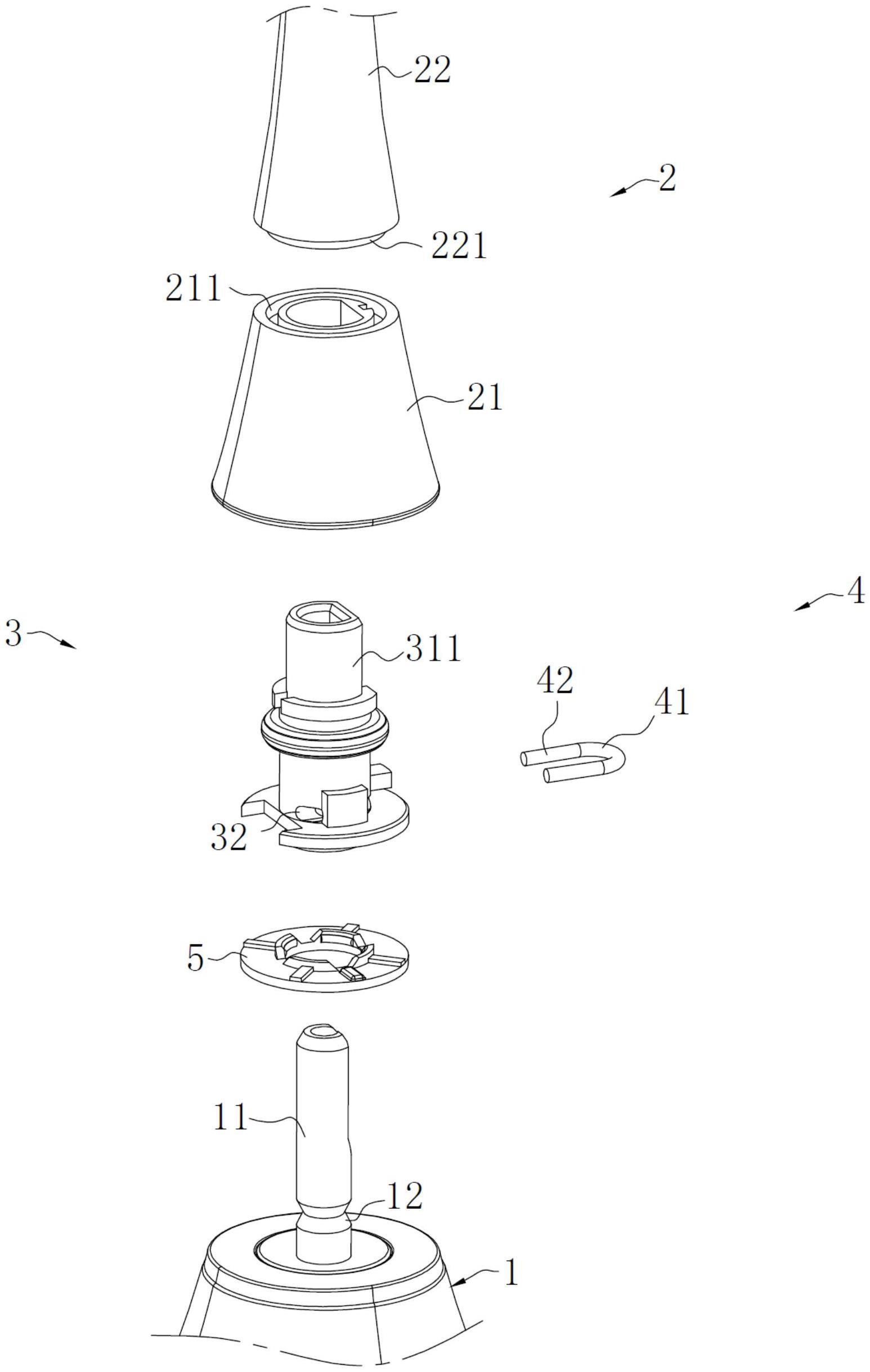 一种冲牙器喷嘴便拆装扣位构造的制作方法