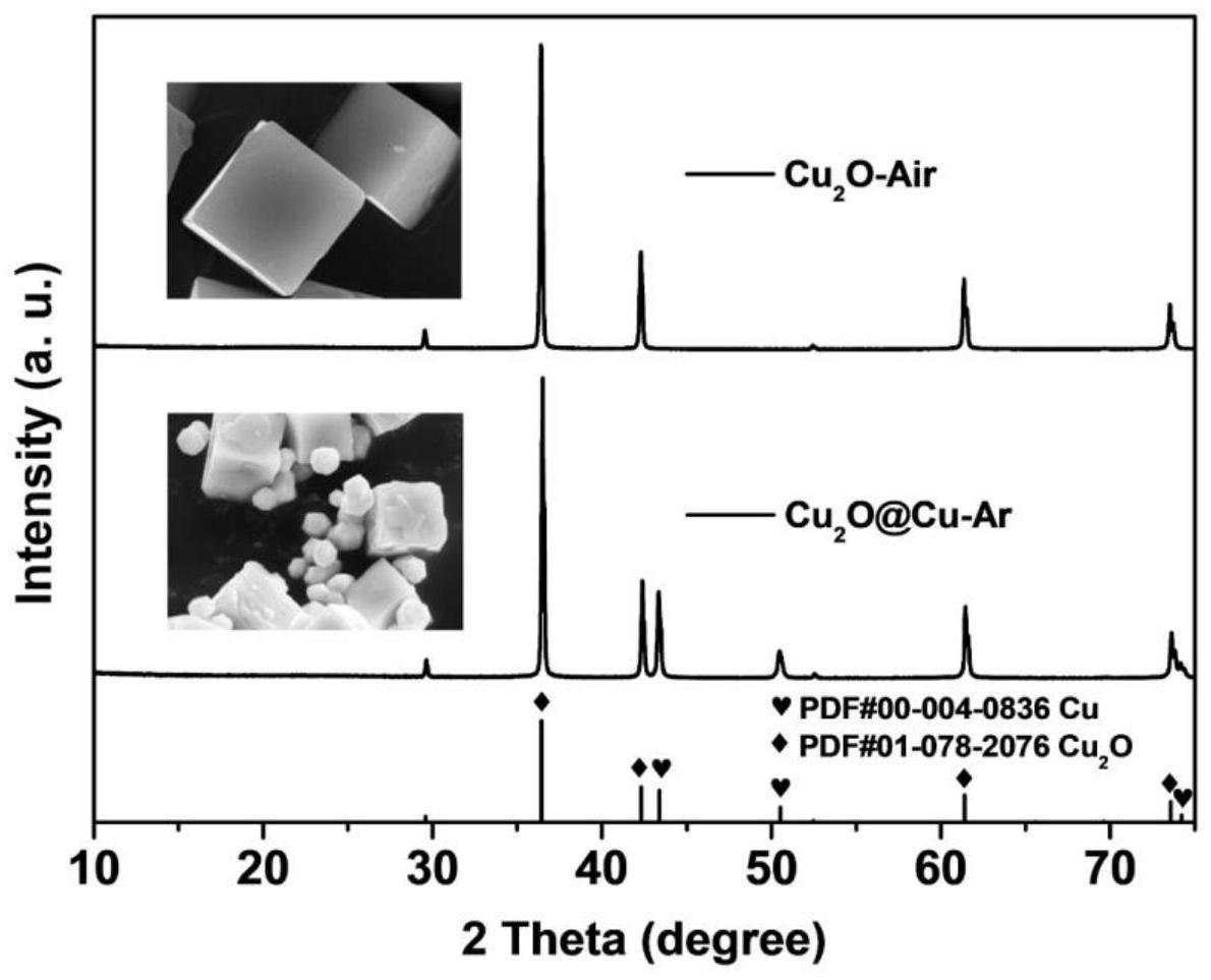 一种微晶氧化亚铜电催化剂的气体辅助合成方法及其应用