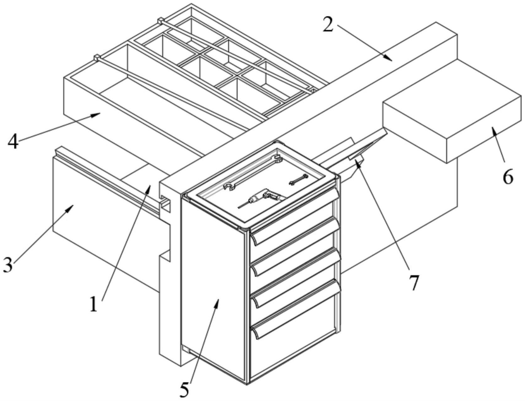 一种民用航空器零部件加工用物料双层工具车的制作方法