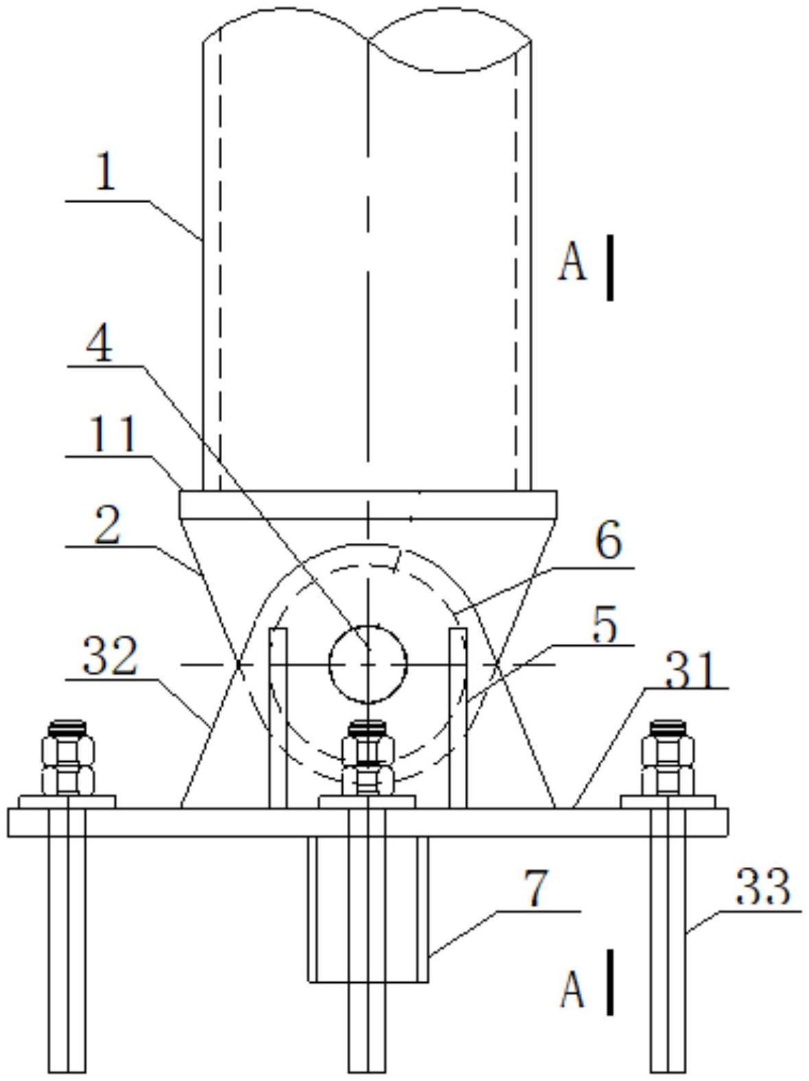 圆钢管柱脚铰接装置的制作方法