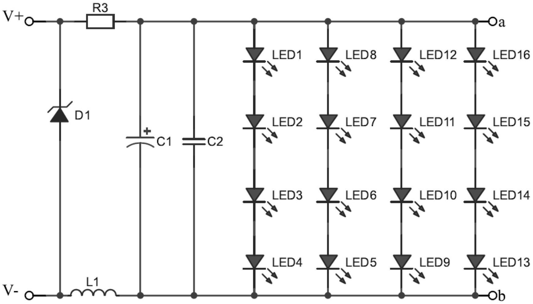 多串并联紫外LED防击穿电路的制作方法