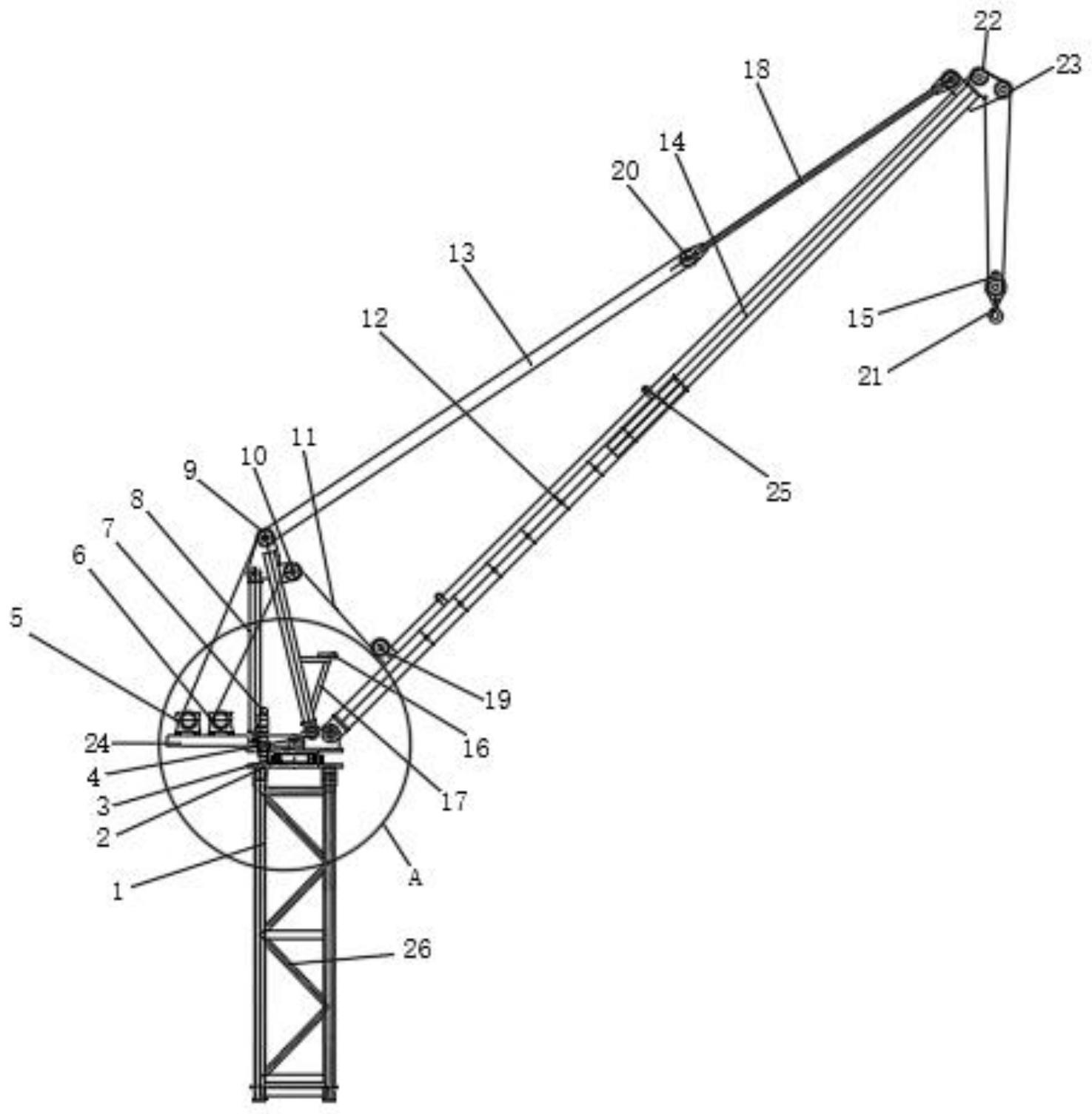 一种便捷安拆电梯施工的动臂吊的制作方法
