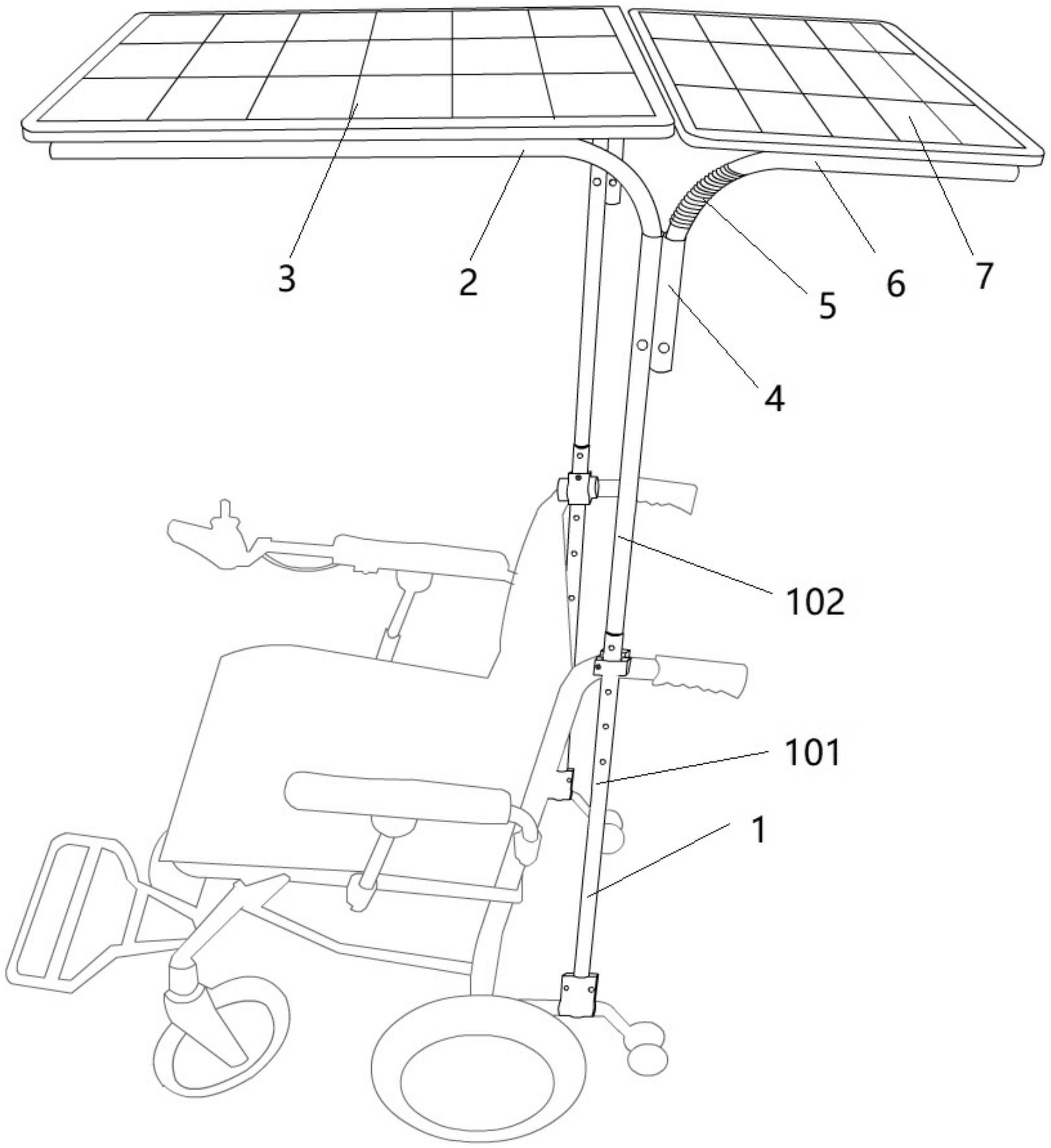 一种电动轮椅太阳能充电装置的制作方法