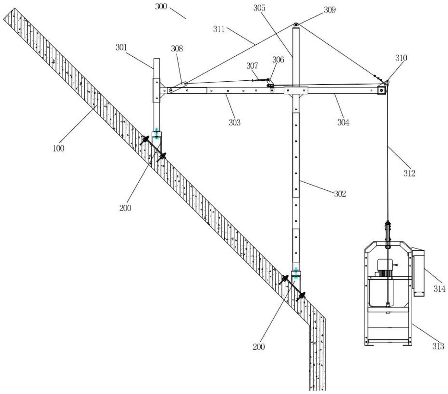 一种用于架设在高层建筑斜坡屋顶的吊篮装置的制作方法