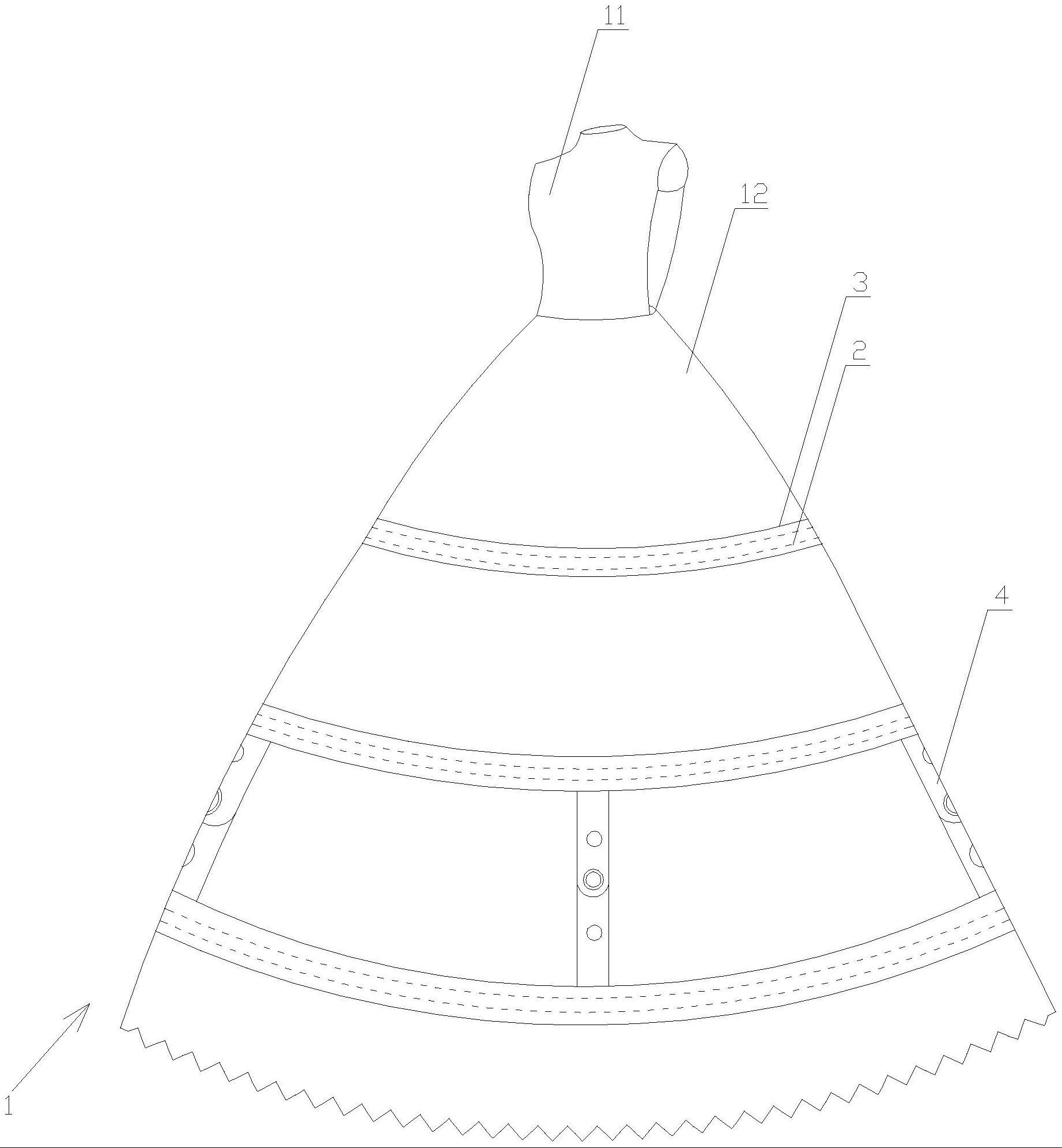一种可调节裙撑的裙子的制作方法
