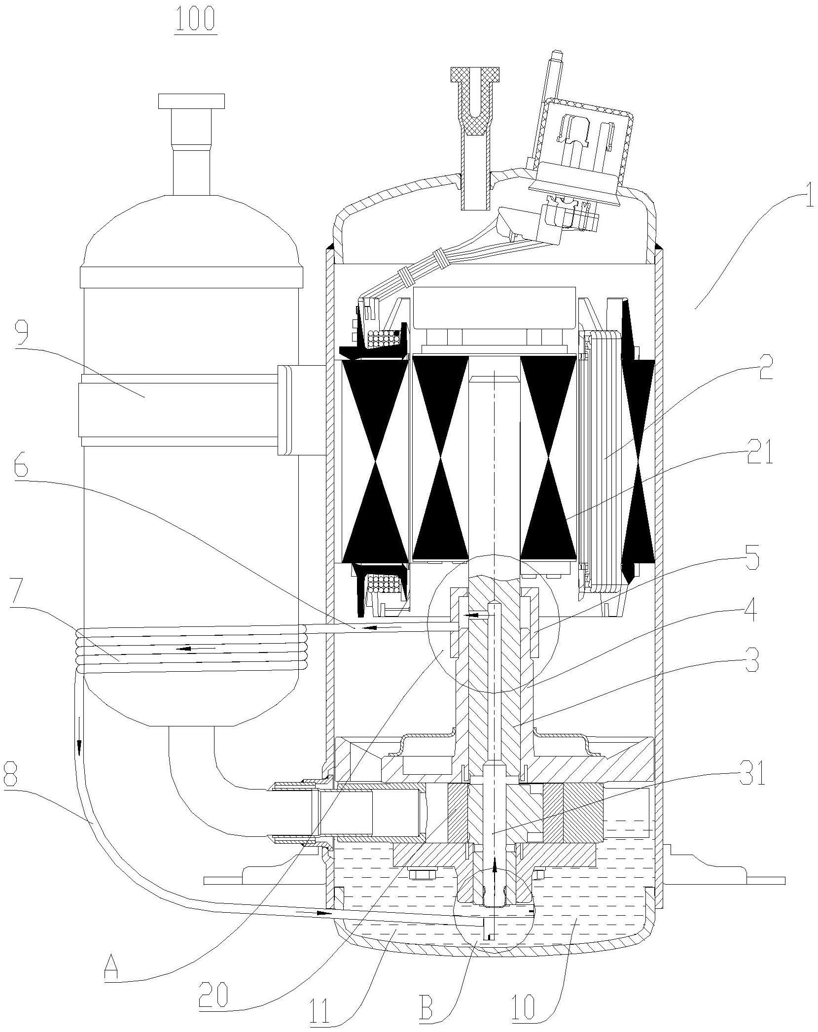 一种具有润滑油冷却结构的转子式压缩机的制作方法