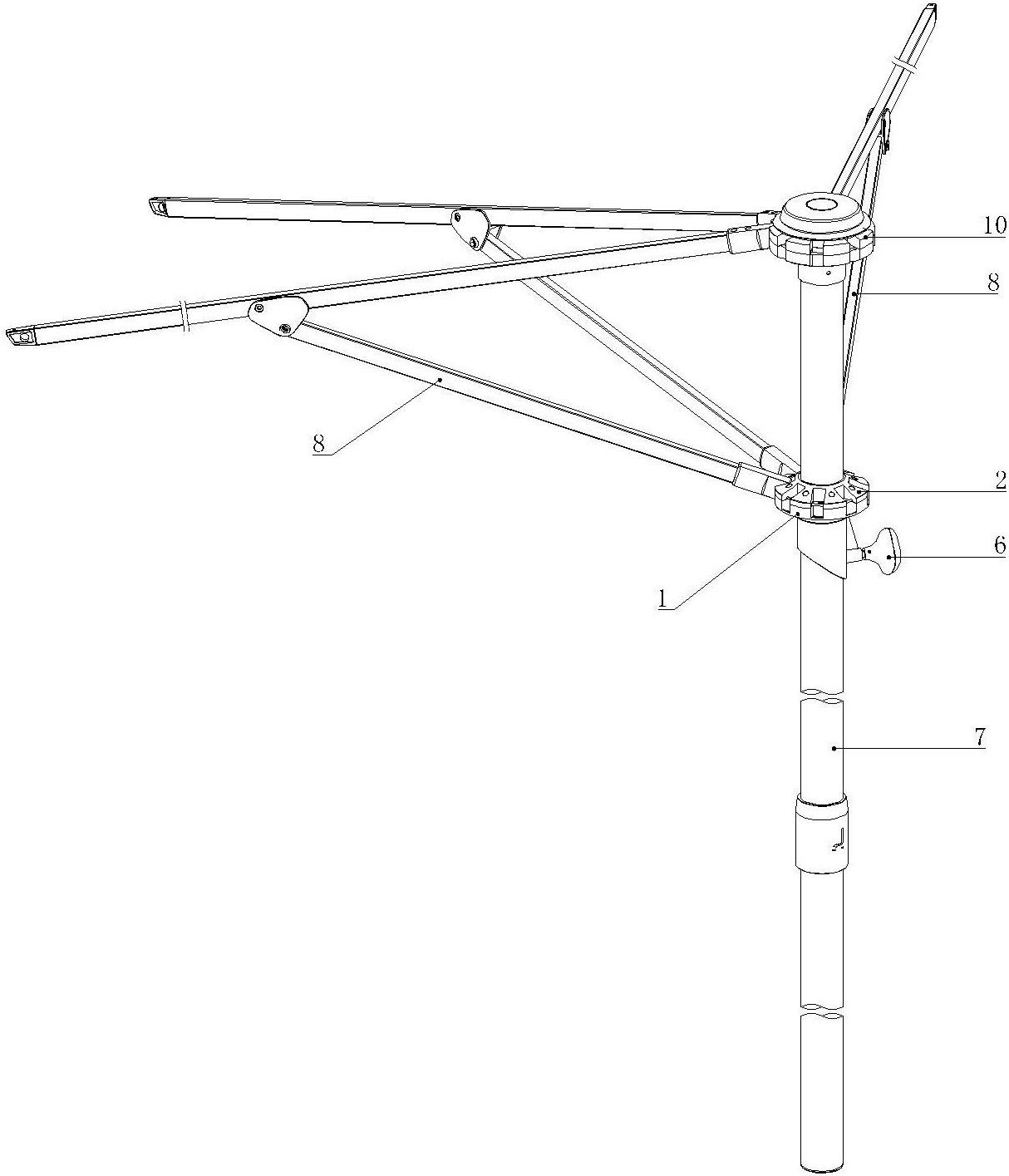一种直杆中柱伞开伞定位结构的制作方法
