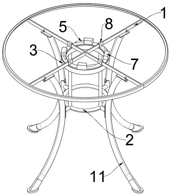 一种节约运输空间的分体式圆桌的制作方法