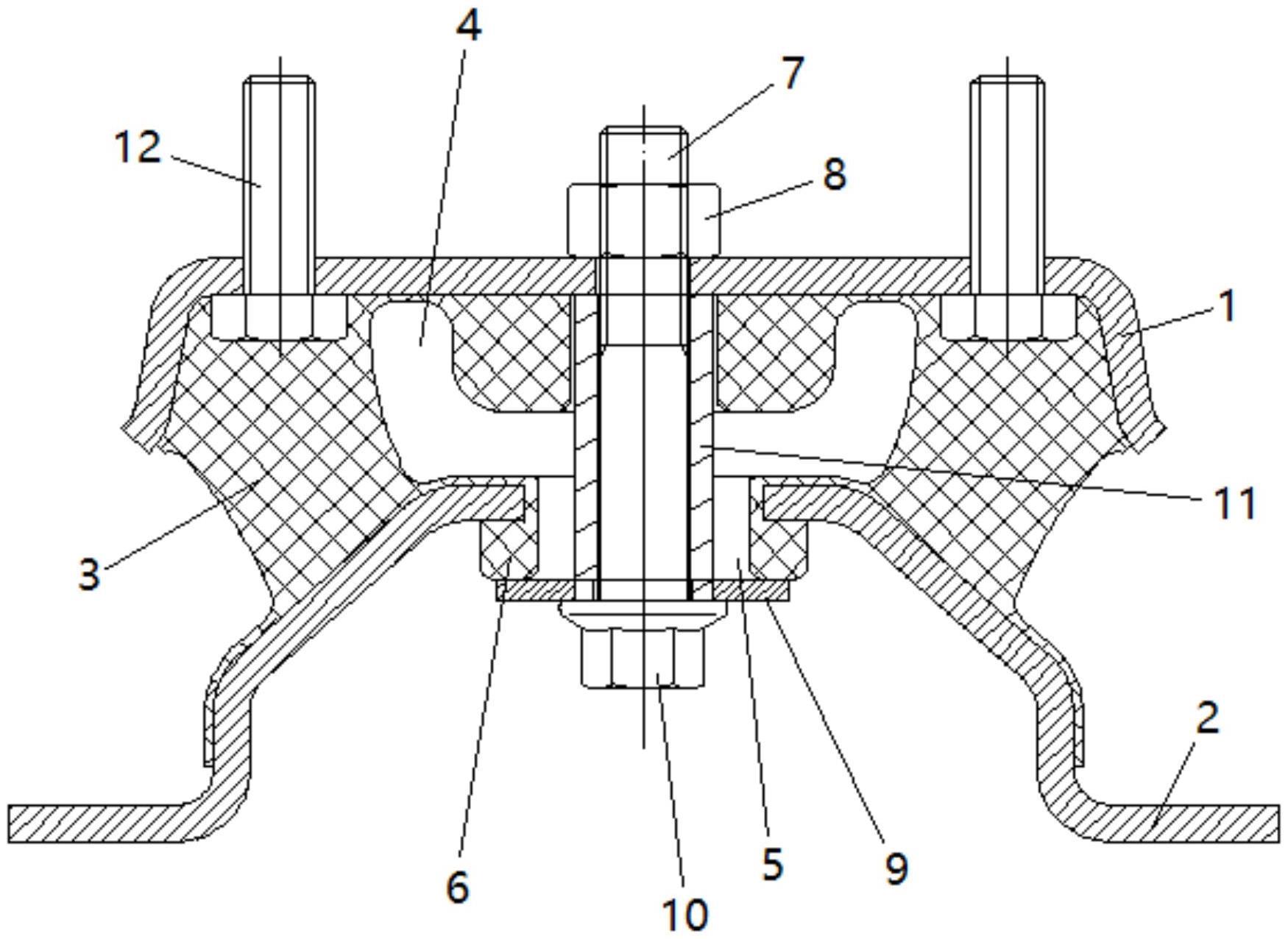 一种多向限位约束结构的电机悬置胶垫的制作方法