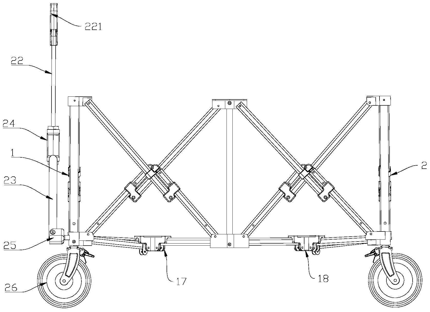 一种折叠手拉车侧架及折叠手拉车的制作方法