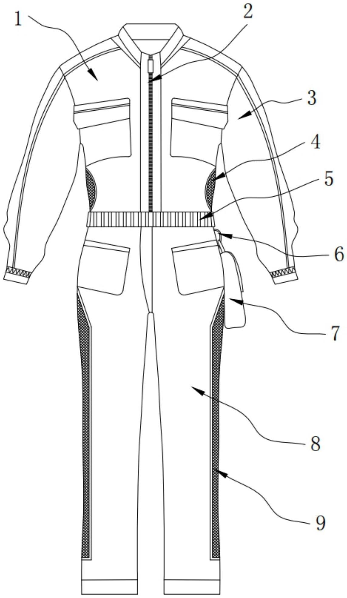 一种透气舒适的连体工作服的制作方法