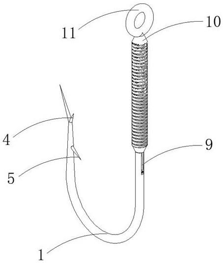 一种带有防脱钩功能的鱼钩的制作方法