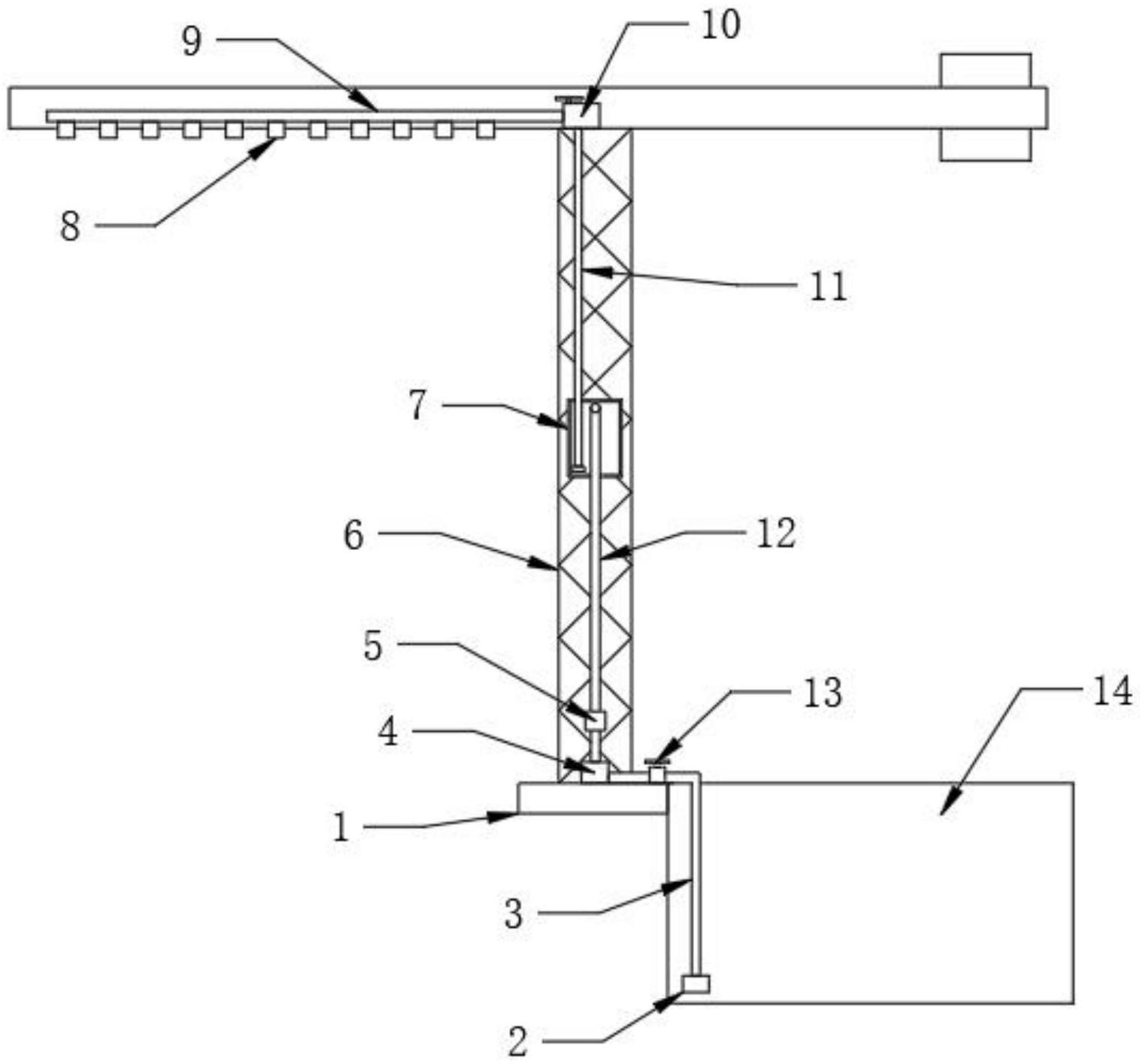 一种塔吊上用可调节喷淋装置的制作方法
