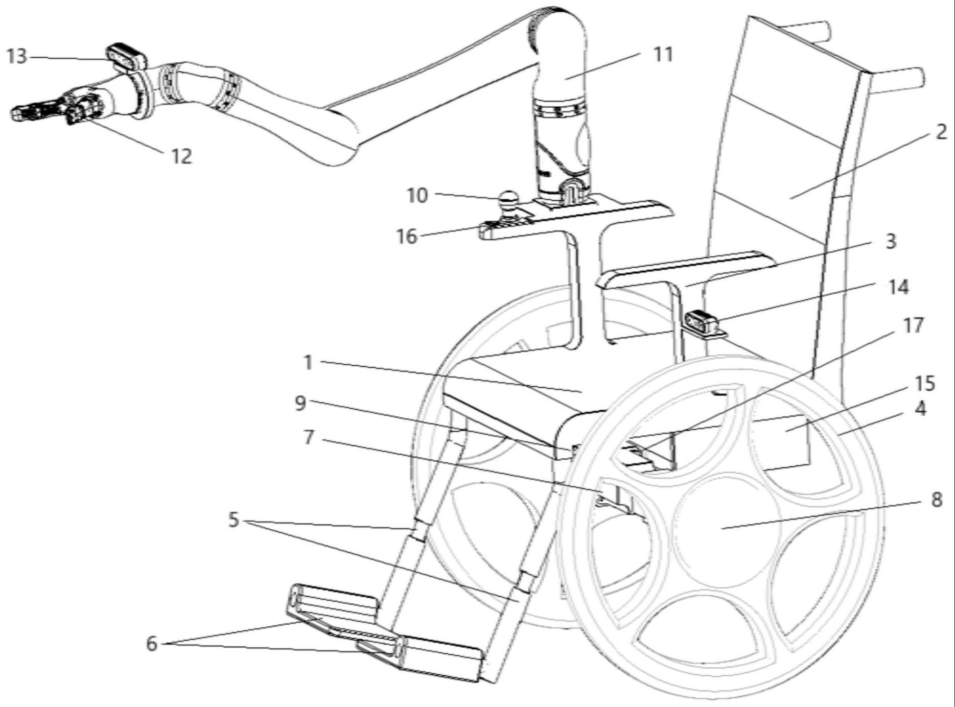 一种带机械臂的自平衡轮椅