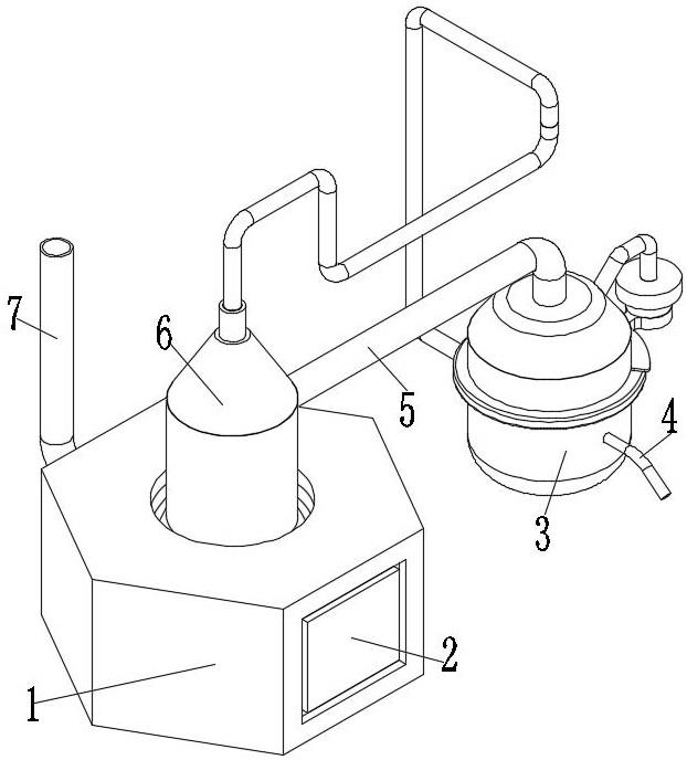 蒸馏装置手绘图图片