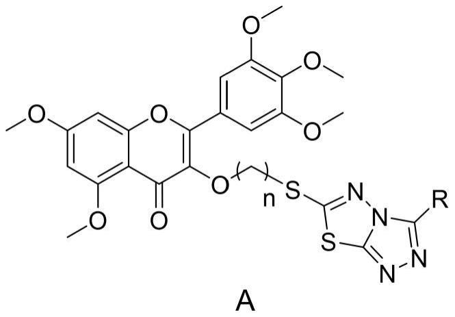 一类含1,2,4-三唑并[3,4-b]-1,3,4-噻二唑杨梅素化合物及制备方法