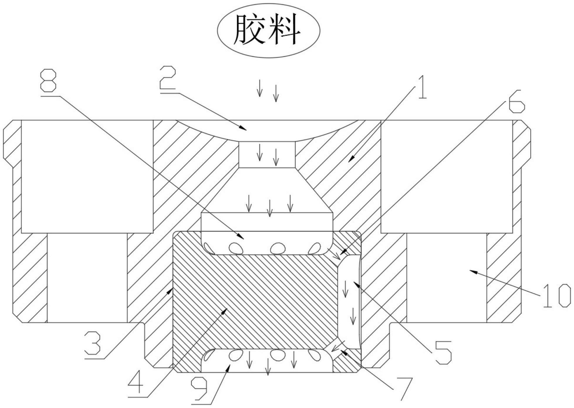 一款可以过滤掉大颗粒胶料的主射咀的制作方法