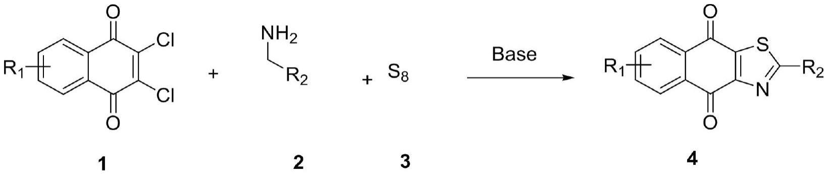 一种二氯萘醌和甲胺类化合物为原料合成醌并噻唑类化合物的方法